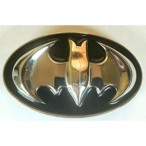 BATMAN Belt Buckle Metal Black and Chrome By TM & @ Dc Comics (S07)